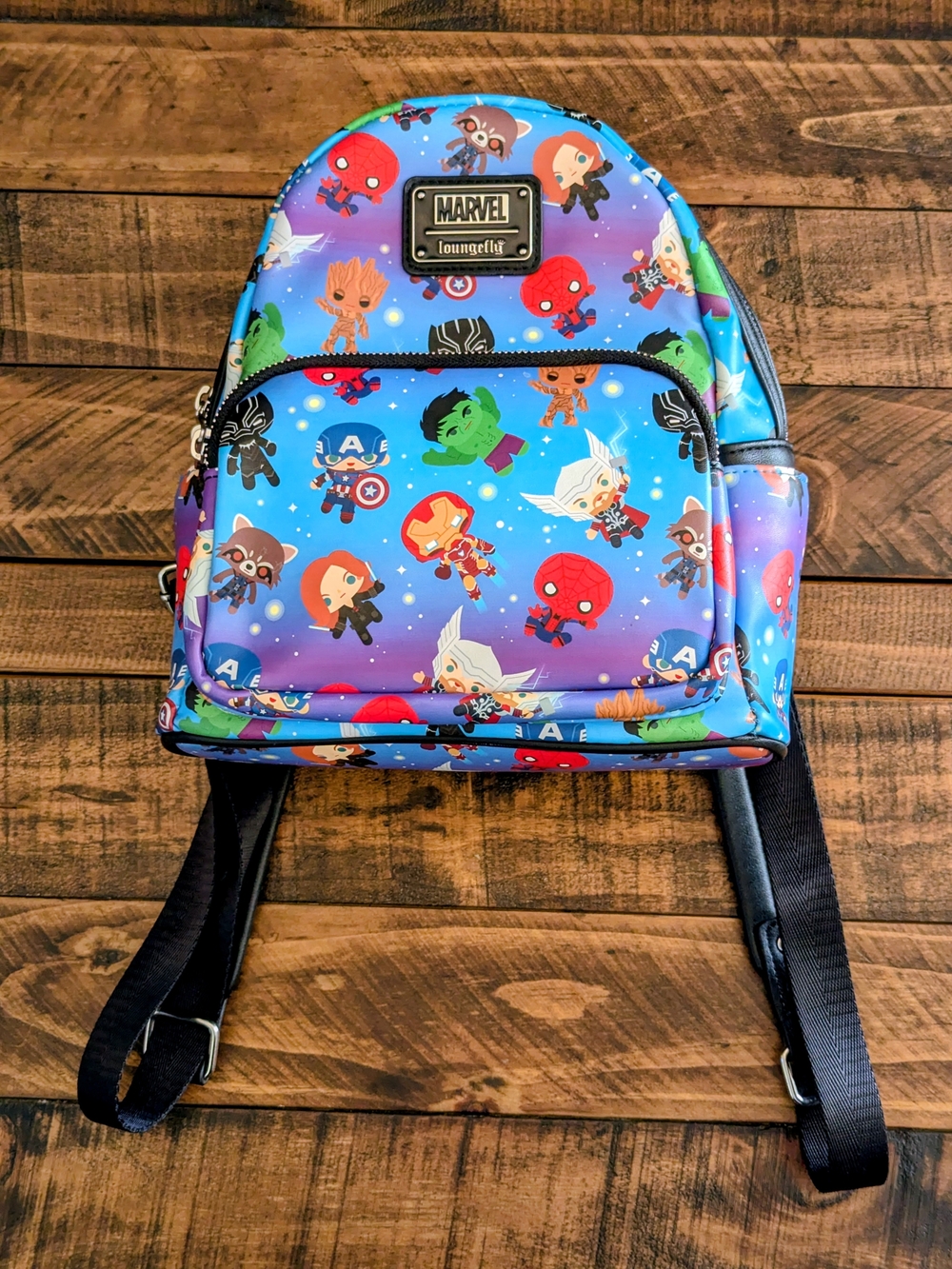 Loungefly Marvel Mini Backpack Disney Chibi Pattern Avengers Spiderman Groot
